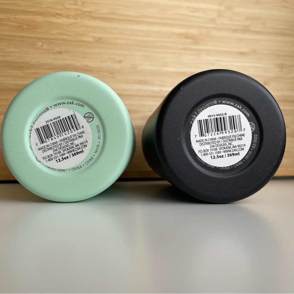 Zak Insulated Stainless Steel Can Coolers Black Mint Green Set of 2 His and Hers - Picture 4 of 6